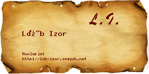 Löb Izor névjegykártya